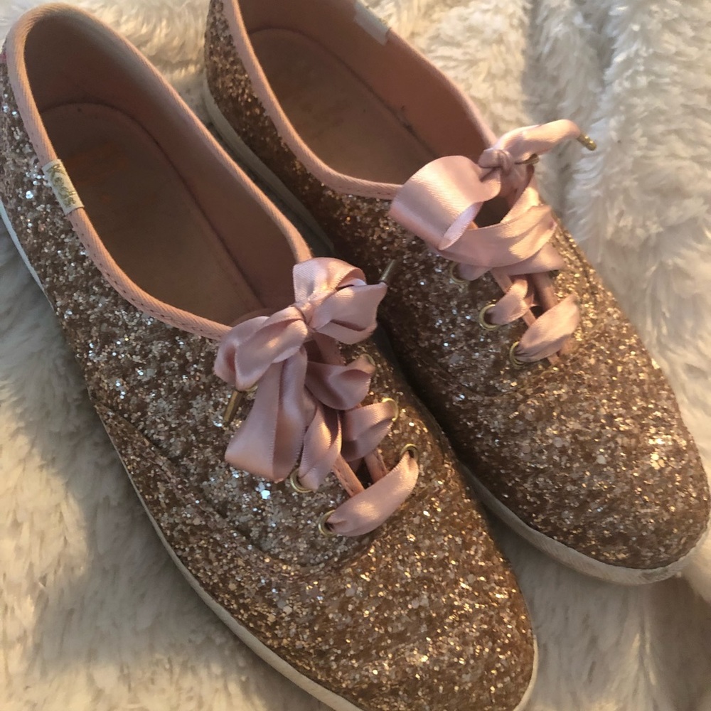 Glitter Rose Gold Kate Spade Keds